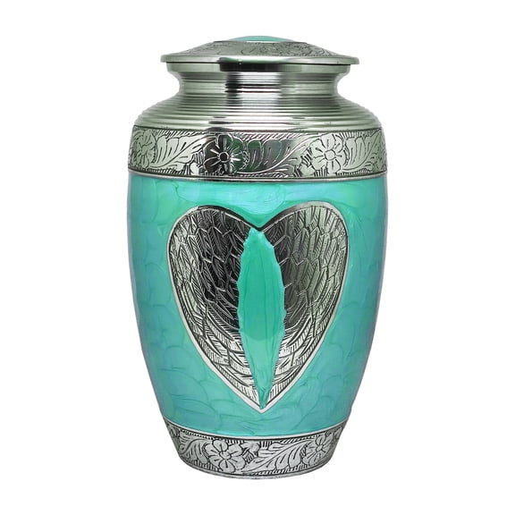 Ample Crimination URN With Engraving | Large 10.5" Elegant Memorial Urn for Ashes with Meena Floral Design & Engraving Option ACU067