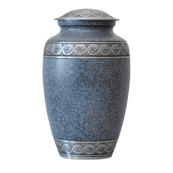 Ample Crimination URN With Engraving | Large 10.5" Elegant Memorial Urn for Ashes with Meena Floral Design & Engraving Option ACU146
