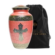 Ample Crimination URN Without Engraving | Large 10.5 Elegant Memorial Urn for Ashes with Meena Floral Design & Engraving Option ACU082