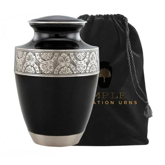 Ample Crimination URN Without Engraving | Large 10.5" Elegant Memorial Urn for Ashes with Meena Floral Design & Engraving Option ACU133