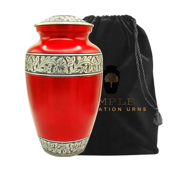 Ample Crimination URN Without Engraving | Large 10.5" Elegant Memorial Urn for Ashes with Meena Floral Design & Engraving Option ACU168