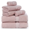 thumbnail image 1 of Ample Decor 100% Cotton 6 Pcs Bath Towel Set, Luxury Bath Towels for Bathroom - 2 Bath Towels, 2 Hand Towels, 2 Washcloths - Soft Pink, 1 of 9
