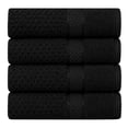 thumbnail image 1 of Ample Decor 100% Cotton Black Hand Towel for Bathroom Set of 4- Super Soft, Quick-Dry, Highly Absorbent, Popcorn Textured - Mulaayam Collection - 18 X 28 Inch, 1 of 6