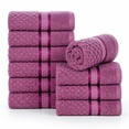 thumbnail image 1 of Ample Decor 100% Cotton Grape Purple Wash Cloths Set of 10 Popcorn Textured - Super Soft, Quick-Dry - Mulaayam Collection - 12 X 12 Inch, 1 of 6