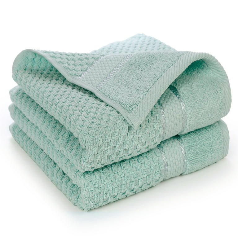 Ample Decor 100% Cotton Hand Towel for Kitchen Set of 2 Mint Green
