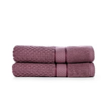 Ample Decor 100% Cotton Hand Towel for Kitchen Set of 2, OEKO TEX Certified, for Bathroom, Hotel, Spa, Gym, Kitchen - Grape Purple - 18 X 28 Inch -Mulaayam Collection
