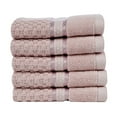 thumbnail image 1 of Ample Decor 100% Cotton Soft Pink Washcloths Set of 5- Super Soft, Quick-Dry, Highly Absorbent, Popcorn Textured - Mulaayam Collection - 12 X 12 Inch, 1 of 5