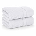 thumbnail image 1 of Ample Decor 100% Cotton White Hand Towel for Bathroom Set of 2- Super Soft, Quick-Dry, Highly Absorbent, Popcorn Textured - Mulaayam Collection - 18 X 28 Inch, 1 of 5
