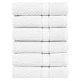 thumbnail image 1 of Ample Decor 100% Cotton White Hand Towel for Bathroom Set of 6- Super Soft, Quick-Dry, Highly Absorbent, Popcorn Textured - Mulaayam Collection - 18 X 28 Inch, 1 of 5