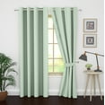 thumbnail image 1 of Ample Decor 2 Panel 46 x 95 inch 100% Polyester Blackout Curtains, Noise Reducing - Light Green, 1 of 5