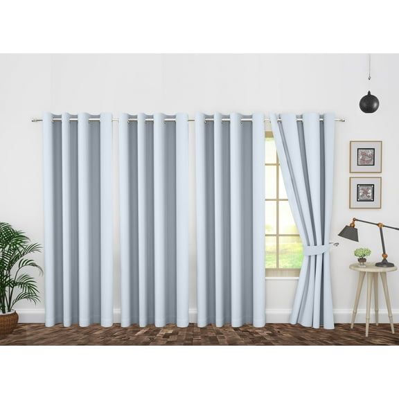 Ample Decor Blackout Curtain 46 x 84 inch Steel Grey Set of 4 Panels, Room Darkening for Bedroom, Noise Reducing, Privacy Protection