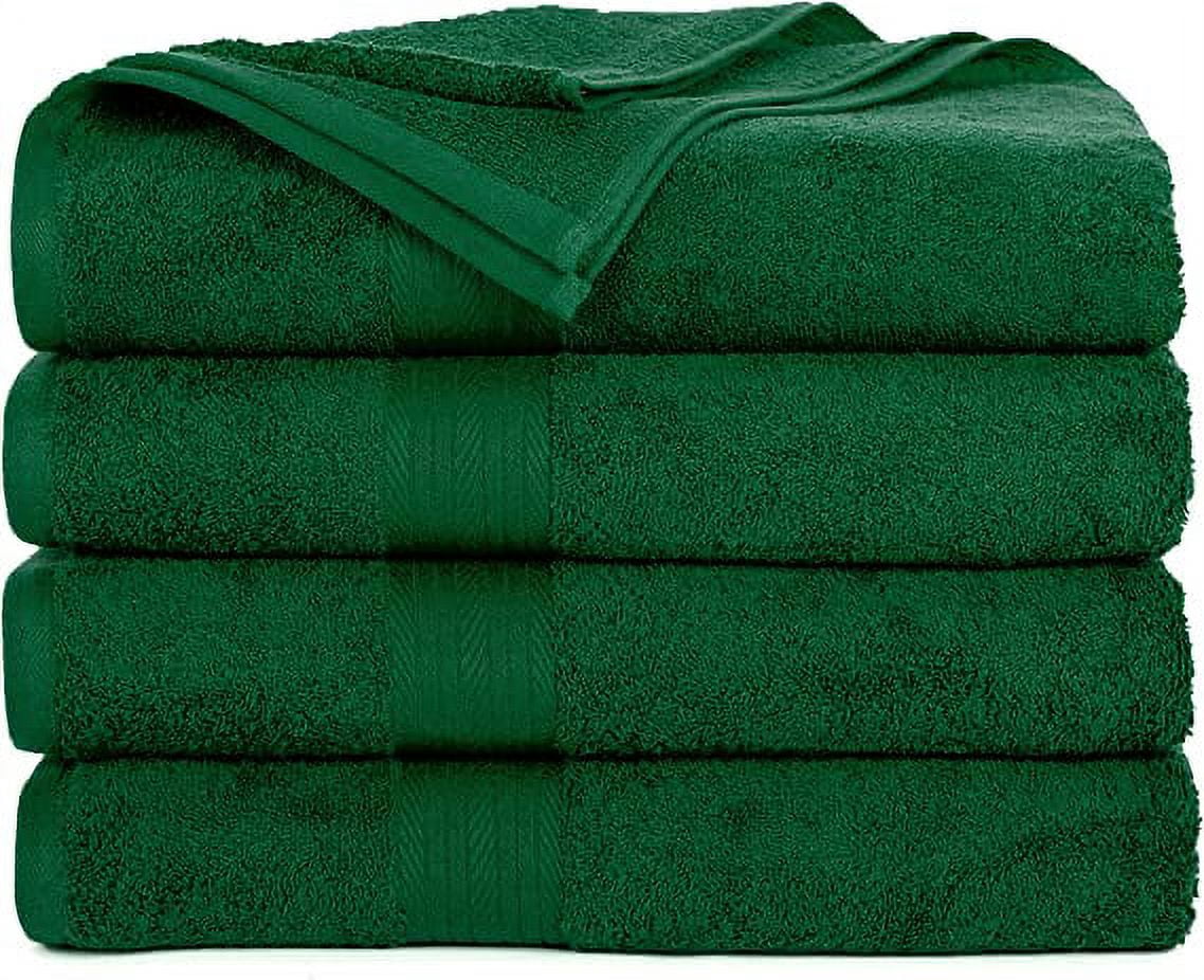 Ample Decor Bath Towel for Bathroom 30X54 inch 100% Cotton - 4pcs Green ...