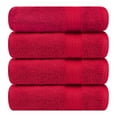 thumbnail image 1 of Ample Decor Bath Towel for Bathroom 30X54 inch 100% Cotton - 4pcs Red, 1 of 5