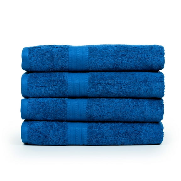 Ample Decor Bathroom Bath Towels 30X54 inch 100% Cotton - 4pcs Navy