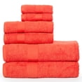 thumbnail image 1 of Ample Decor Bathroom Towel Set of 6 - 2 Hand Towel, 2 Bath Towel, 2 Wash Cloths - Orange, 1 of 7