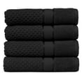 thumbnail image 1 of Ample Decor Black Bath Towels for Bathroom Set of 4 100% Cotton Popcorn Textured -Quick Dry, Highly Absorbent, OEKO-TEX Certified, Machine Washable - Mulaayam Collection - 30 X 54 Inch, 1 of 6