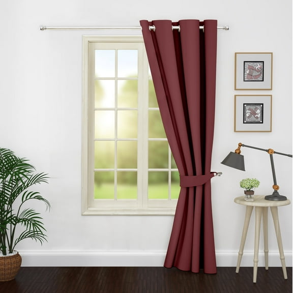 Ample Decor Blackout Curtain 46 x 63 inch Maroon Set of 1, Room Darkening for Bedroom, Noise Reducing, Privacy Protection