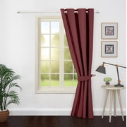 Ample Decor Blackout Curtain 46 x 63 inch Maroon Set of 1, Room Darkening for Bedroom, Noise Reducing, Privacy Protection