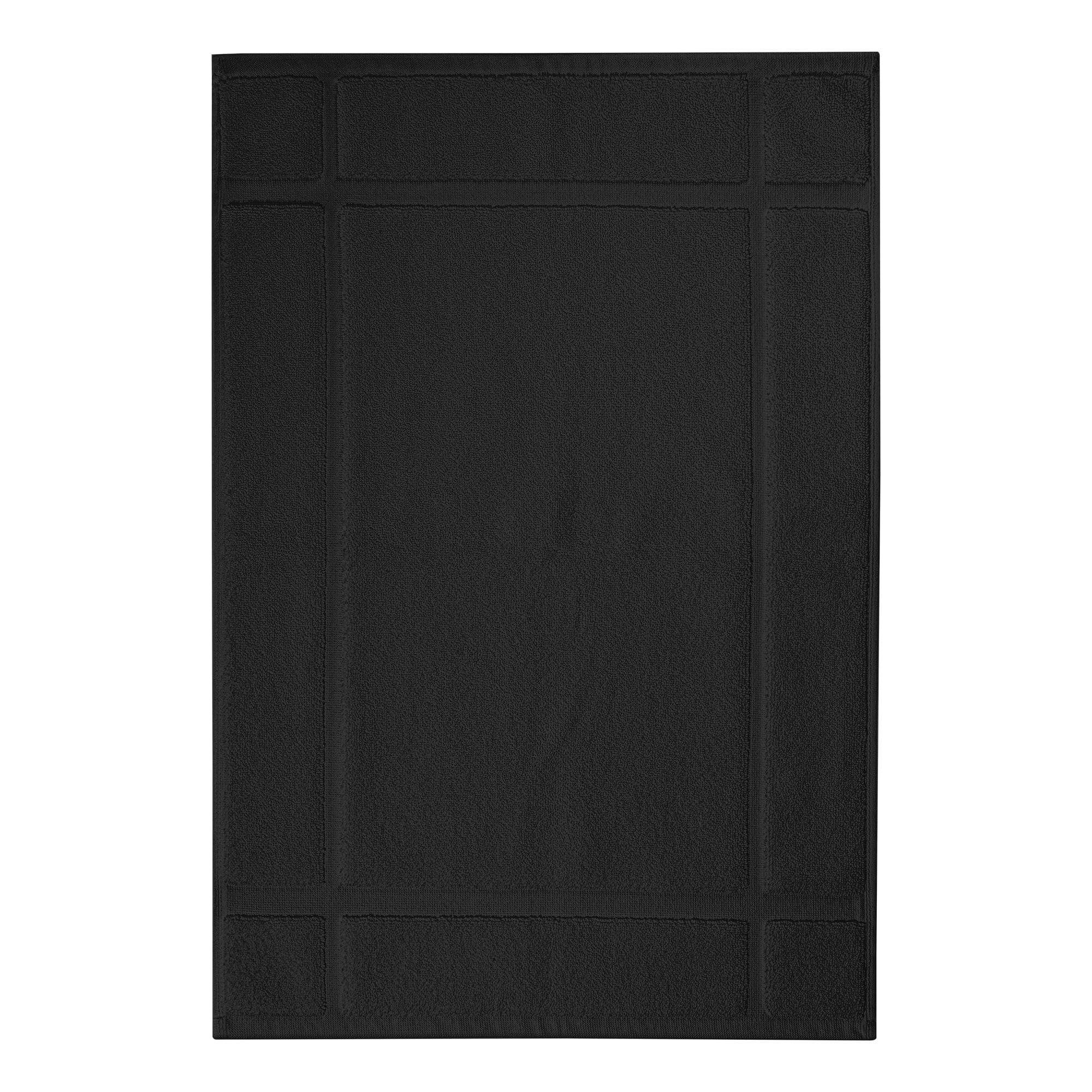 Luxurious Black Cotton Bath Mat for Bathroom Floor