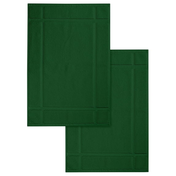Ample Decor Cotton Bath Mats 2 Pack 24 x 17 inches 1350 GSM - for Bathroom Floor, Shower - Green