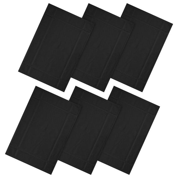 Ample Decor Cotton Bath Mats 6 Pack 24 x 17 inches 1350 GSM - for Bathroom Floor, Shower – Black