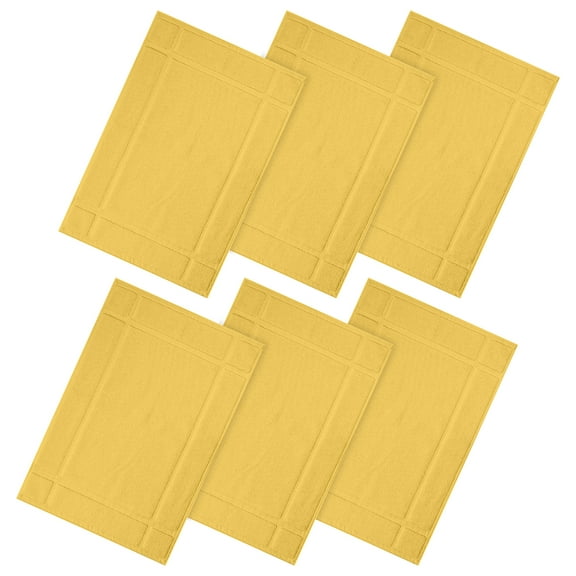 Ample Decor Cotton Bath Mats 6 Pack 24 x 17 inches 1350 GSM - for Bathroom Floor, Shower – Yellow
