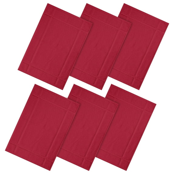 Ample Decor Cotton Bath Mats 6 Pack 34 x 20 inches 1350 GSM - for Bathroom Floor, Shower - Red