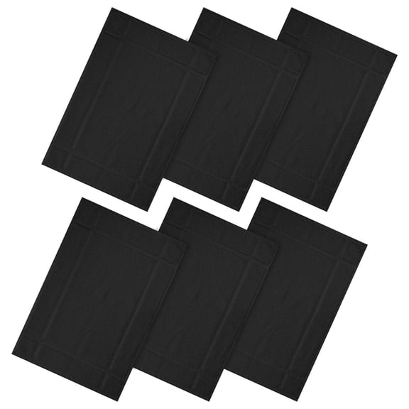 Ample Decor Cotton Bath Mats 6 Pack 34x20 inches 1350 GSM - for Bathroom Floor, Shower - Black