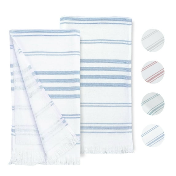 Ample Decor Hammam Hand Towel Set of 2 100% Cotton 16X28 inch -Mint Blue
