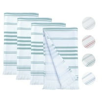 Ample Decor Hammam Hand Towel for Kitchen 100% Cotton 16X28 inch -4pcs Mint Green