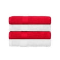 thumbnail image 1 of Ample Decor Hand Towel 18 x 28 inch Pack of 4 600 GSM 100% Cotton, Soft & Lightweight, Quick Drying - White & Red, 1 of 5