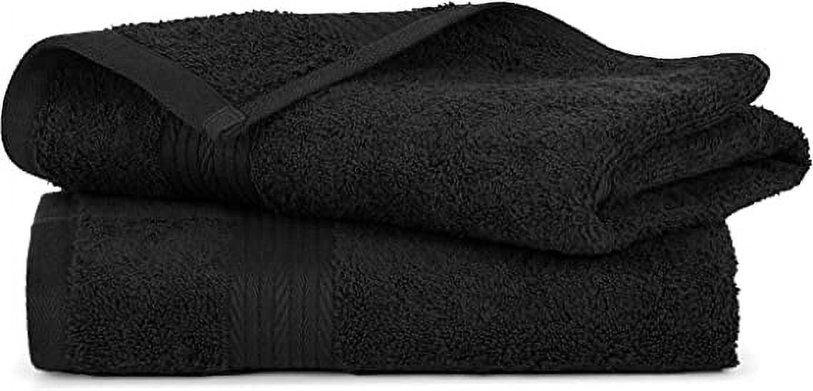Ample Decor Hand Towel Set of 2 100% Cotton 18X28 inch - Black ...