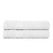 Ample Decor Hand Towel Set of 2 100% Cotton 18X28 inch - White