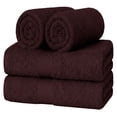 thumbnail image 1 of Ample Decor Hand Towel for Bathroom 100% Cotton 18X28 inch -4pcs Brown, 1 of 6
