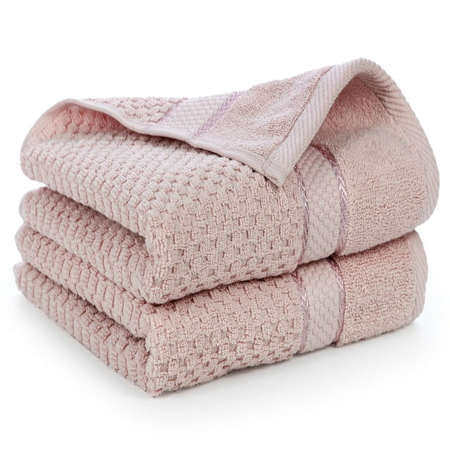 Ample Decor Hand Towels for Bathroom Set of 2 Popcorn Pattern 100% ...