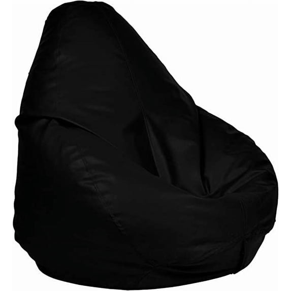 Ample Decor Leatherette Bean Bag Cover (No Filling), Ideal for Children and Teenagers - Black