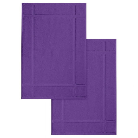 Ample Decor Luxurious Cotton 1350 GSM Bath Mats by - Pack of 2 Purple 24" X 17"