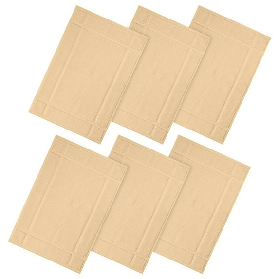 Ample Decor Pure Cotton 1350 GSM Bath Mats Highly Absorbent by - 6 Pack 34"X20" - Beige