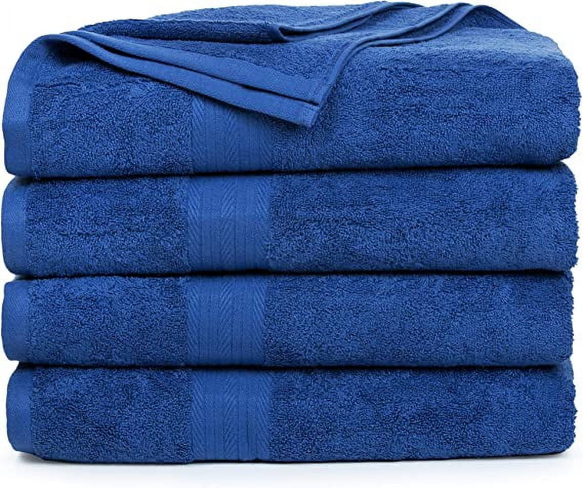Ample Decor Set of 4 Bath Towels 30 x 54 inch 100 Cotton 600 GSM