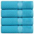 thumbnail image 1 of Ample Decor Sky Blue Bath Towels for Bathroom Set of 4 100% Cotton Popcorn Textured -Quick Dry, Highly Absorbent, OEKO-TEX Certified, Machine Washable - Mulaayam Collection - 30 X 54 Inch, 1 of 8