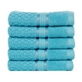 thumbnail image 1 of Ample Decor Sky Blue Wash Cloth Set of 5 100% Cotton - Quick Dry, Highly Absorbent, Popcorn Textured - Mulaayam Collection - 12 X 12 Inch, 1 of 5