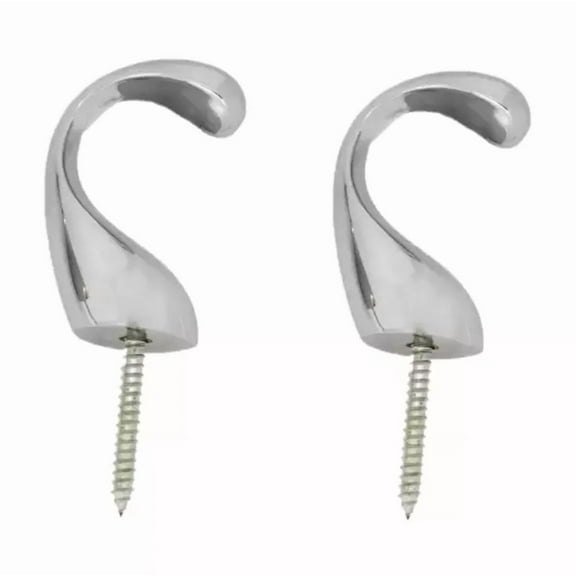 Ample Decor Tie Hook 2 Pcs , Curtain Tieback Hooks, Metal Tie Backs For Curtain