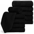 thumbnail image 1 of Ample Decor Washcloths 12 x 12 inch 10 Piece 600 GSM 100% Cotton, Lightweight, Quick Drying, Machine Washable Fingertip Towels for Bathroom, Gym, Kitchen - Black, 1 of 6
