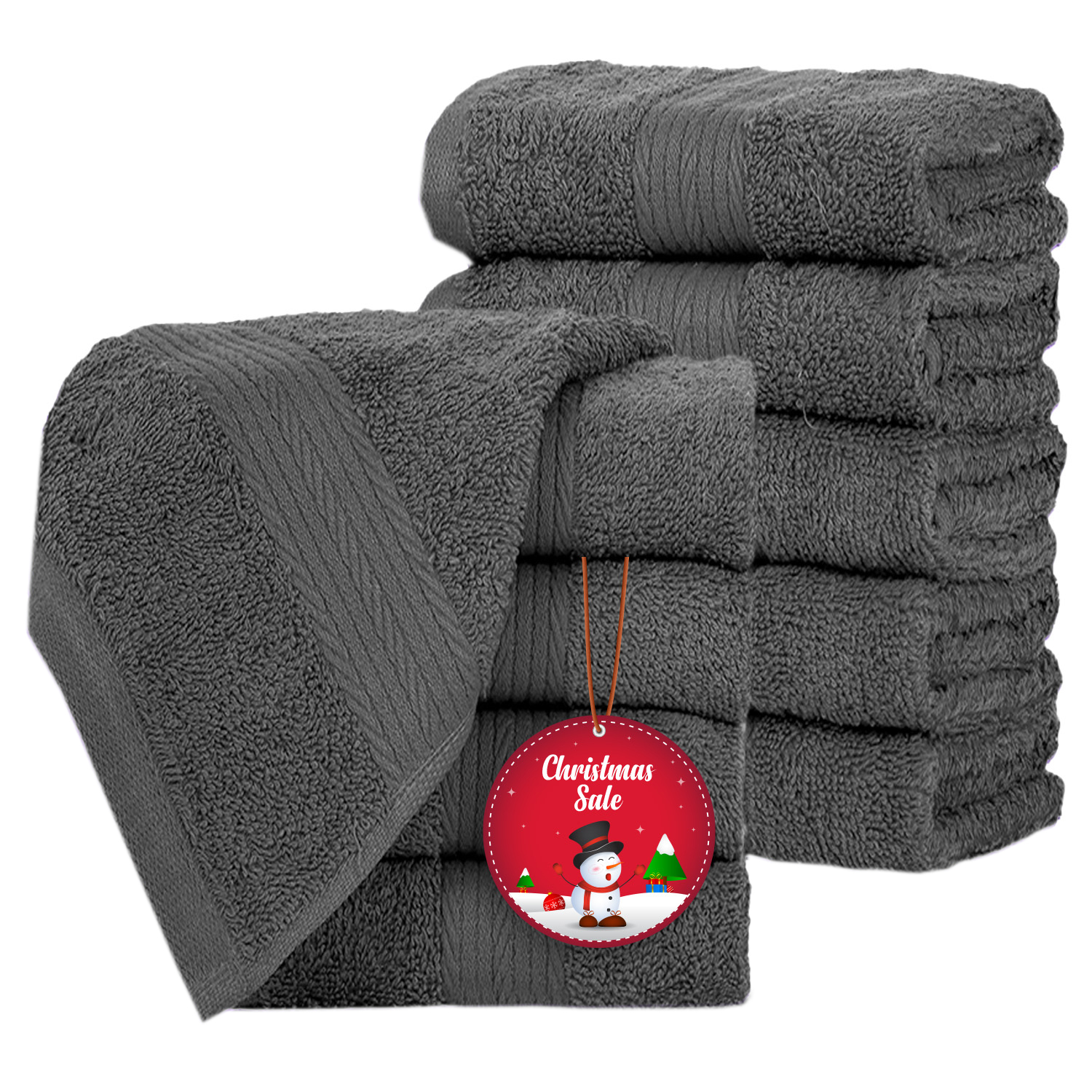 Ample Decor Washcloths 12 x 12 inch 10 Piece 600 GSM 100 Cotton, Lightweight, Quick Drying