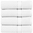 thumbnail image 1 of Ample Decor White Bath Towels for Bathroom Set of 4 100% Cotton Popcorn Textured -Quick Dry, Highly Absorbent, OEKO-TEX Certified, Machine Washable - Mulaayam Collection - 30 X 54 Inch, 1 of 6