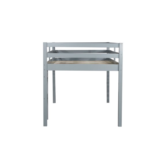 Ample Space & Stable Structure - Grey Twin Loft Bed for Bedroom Organization