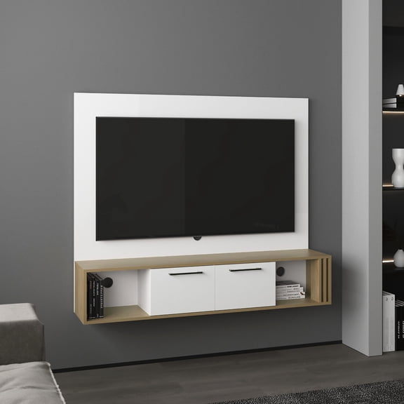 Ample Storage & Cable Management - Modern Floating Entertainment Center for 50 - 59 Inch TVs