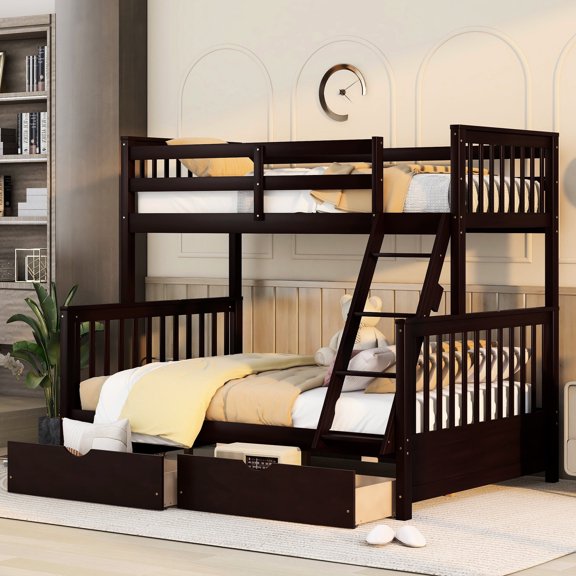 Ample Storage / Overnight Stay / Solid Wood Bunk Bed