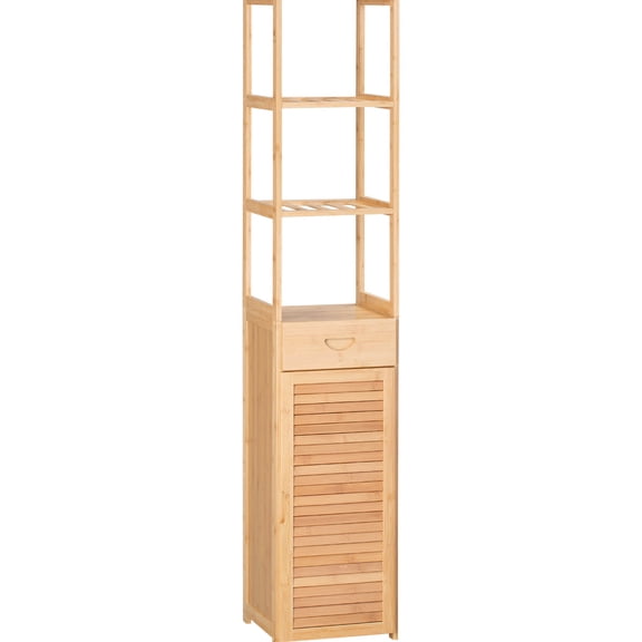 Ample Storage & Smooth Surface - Store Bathroom Items on an Easy - to - clean Bamboo Shelf