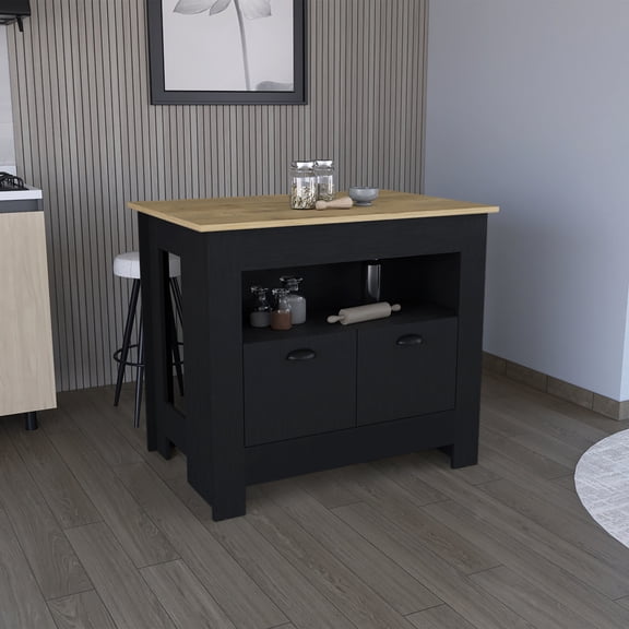 Ample Storage in Style - Multicolor Rectangular Kitchen Island